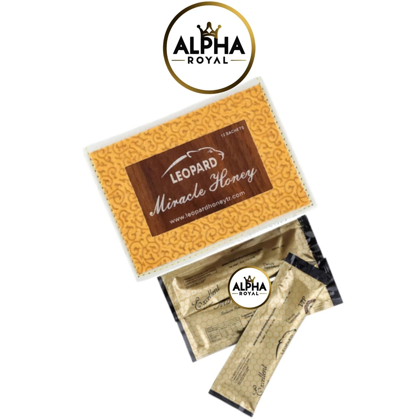 LEOPARD MIRACLE ENERGY HONEY WITH MIXED HERBS, PACK OF 12 leather box