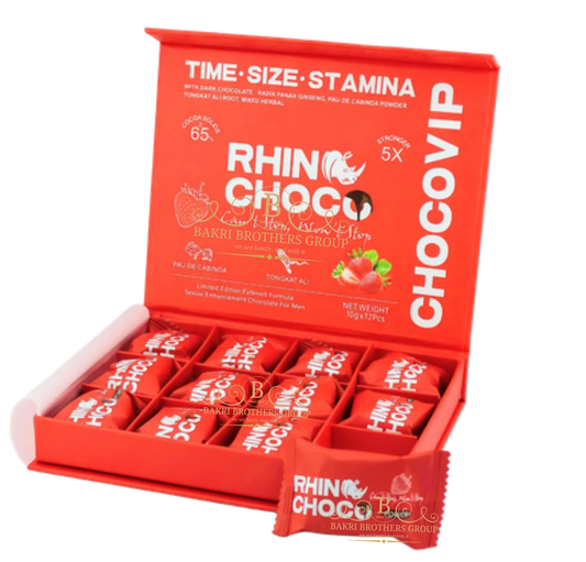 Rhino Choco VIP – Strawberry, Chocolate & Blueberry | Case of 12 Boxes