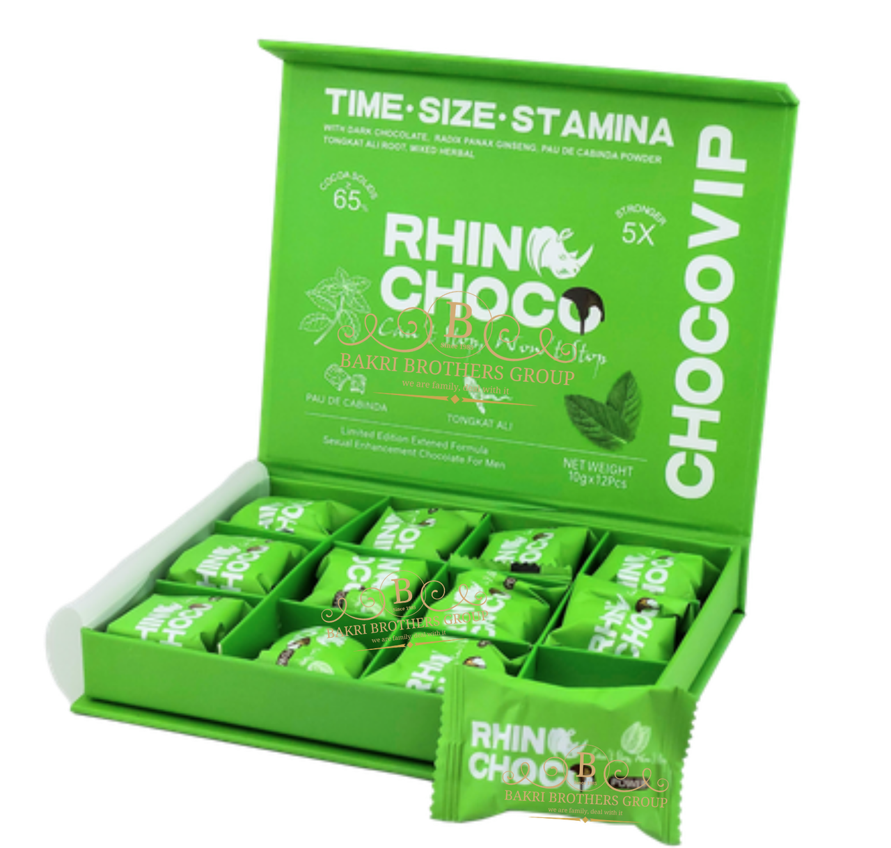 Rhino Choco VIP – Strawberry, Chocolate & Blueberry | Case of 12 Boxes