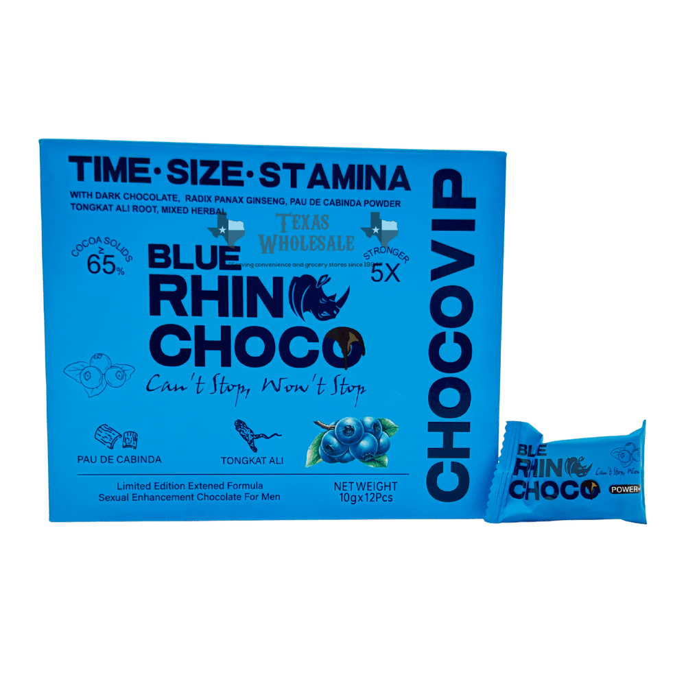 Rhino Choco VIP – Strawberry, Chocolate & Blueberry | Case of 12 Boxes