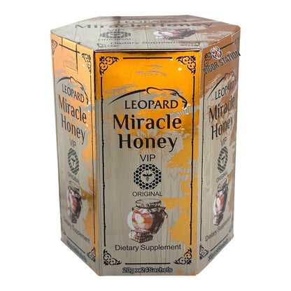 Leopard Honey – 24 Pack SACHETS (24 Count, Hexagon Box)