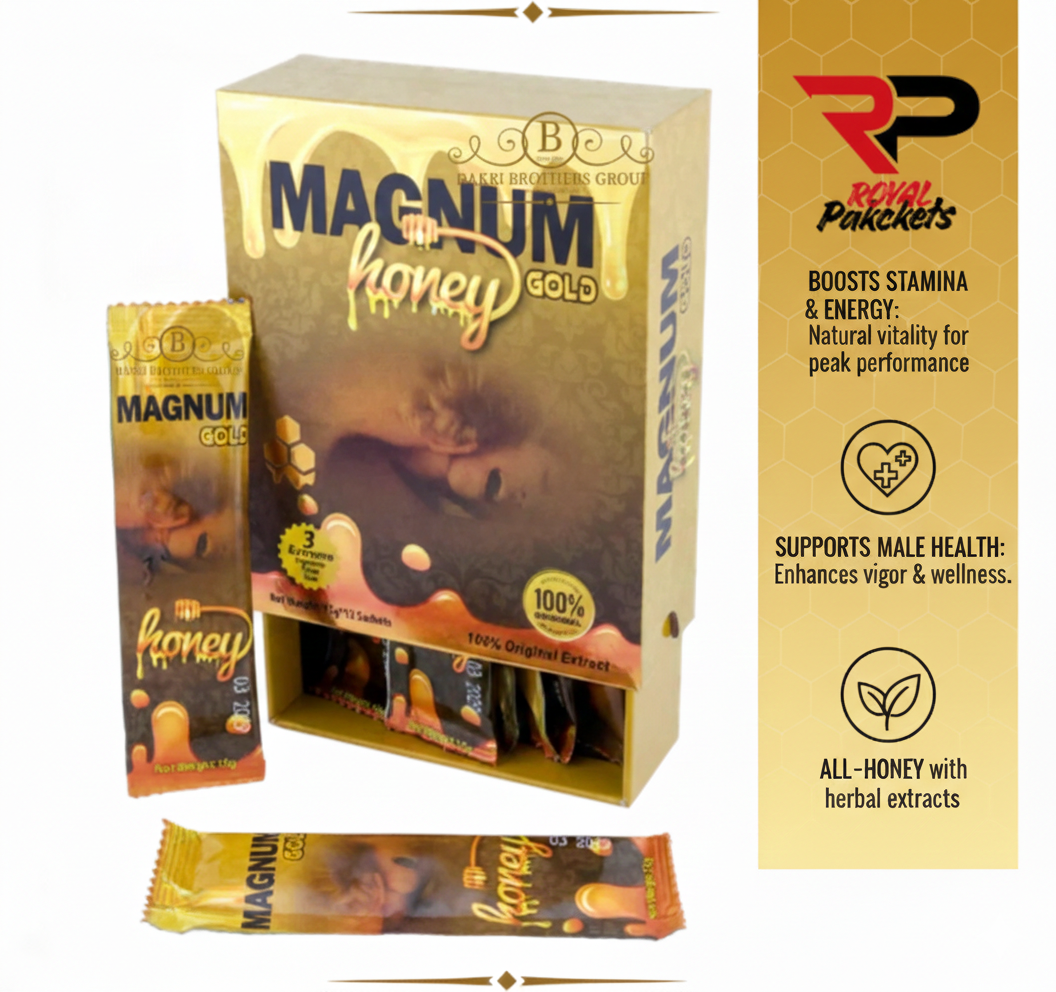 Magnum Honey Gold – 100% Natural Energy Booster, 12 Sachets