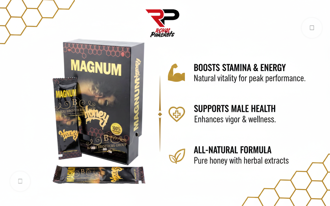 Magnum Honey – 100% Original Extract – Premium Energy Honey Sachets (12