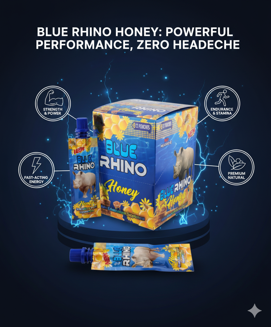 Blue Rhino Honey – Male Enhancement Supplement (12 Pouches)