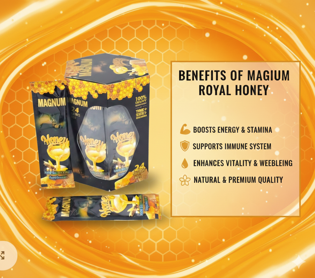 Magnum Honey | 24 Sachets x 20g Each | Case of 12 Boxes | Premium Strong Blend