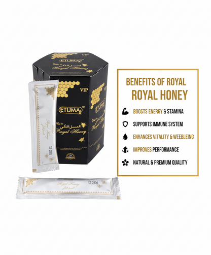 Etumax Honey For Him 6 AND 12, 24 sachets x 10g Original SACHETS (24 Count, Hexagon Box)