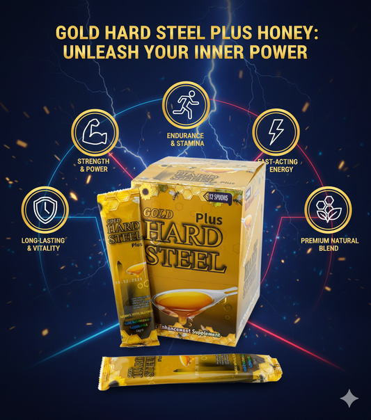 Gold Hard Steel Plus Honey for Men – 12 Spoons (12g Each) – Premium Male Enhancement