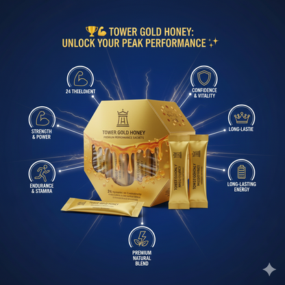 TOWER GOLD HONEY SACHETS (24 Count, Hexagon Box)