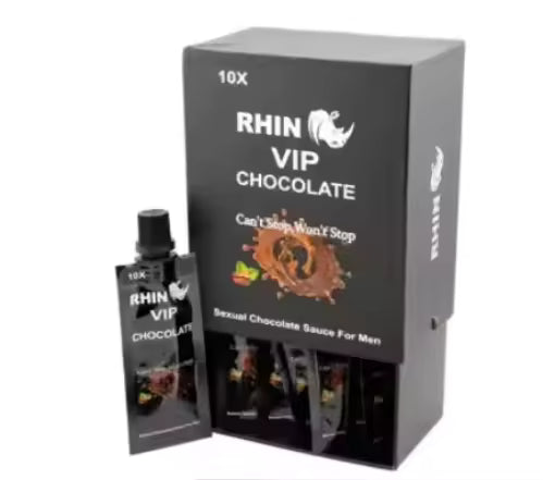 Royal Rhino VIP Chocolate Sauce for Men – Pack of 10 Pouches